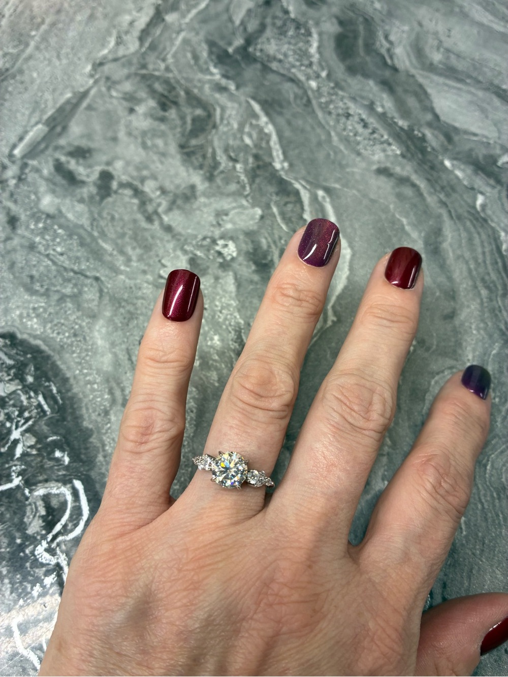 2 Caret Moissanite Elegant Solitaire Engagement Ring in Silver plated size 7
